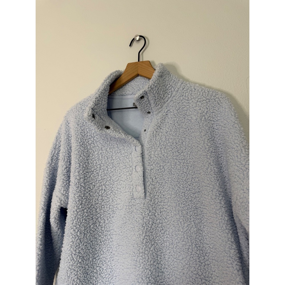 Aerie - Cloud Fleece Sherpa Quarter Snao Pullover Sweatshirt Size Medium - Picture 2 of 8